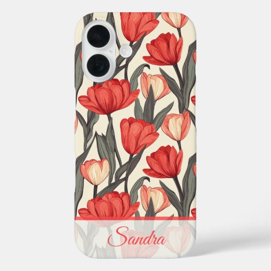 Chic Thank You Gift Tulip Name Case-Mate iPhone Case (Achterkant)