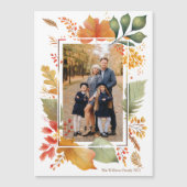 Chic Thanksgiving Family Photo Fall Magnet Card (Devant)