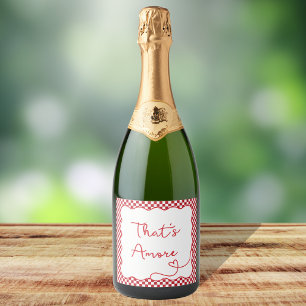 Chic 'That's Amore' Italiaans-thema Sparkling Wijnetiket