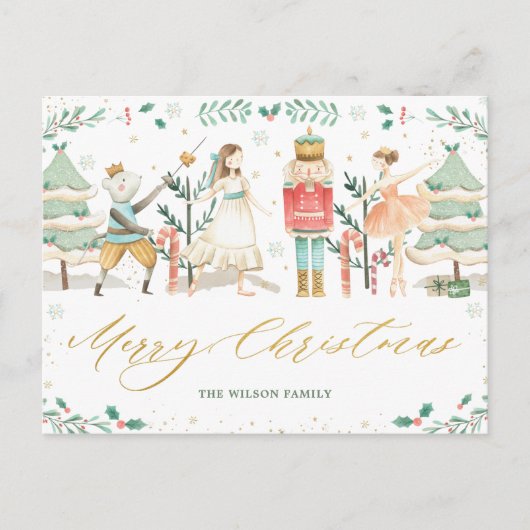 Chic The Nutcracker Ballet Merry Kerstmis Briefkaart (Voorkant)
