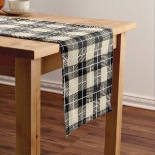Chic Thompson Camel Tartan Pattern Korte Tafelloper