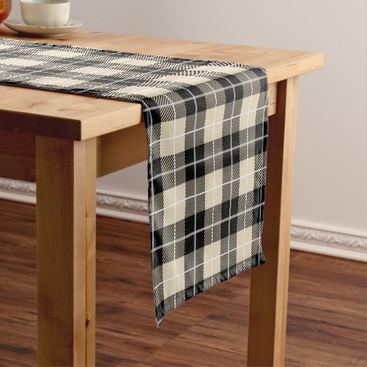 Chic Thompson Camel Tartan Pattern Korte Tafelloper (Voorbeeld)