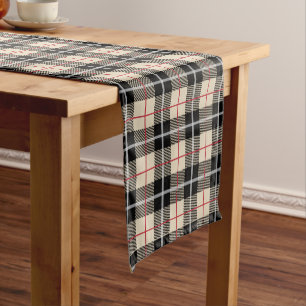 Chic Thompson Camel Tartan Pattern Korte Tafelloper