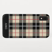 Chic Thompson Camel Tartan Plaid Monogram Case-Mate iPhone Case (Achterkant (horizontaal))