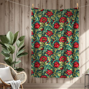 Chic Tijdloos Bloemen Tapijt Morris Ontwerp Fleece Deken