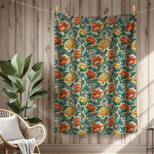 Chic Tijdloos Bloemen Tapijt Morris Ontwerp Fleece Deken