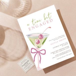 Chic Tini Bit verloofd Martini Vrijgezellenfeest Kaart