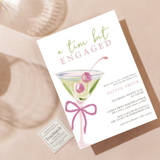 Chic Tini Bit verloofd Martini Vrijgezellenfeest Kaart