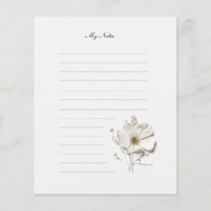 Chic Tiny geperste bloem gevoerd briefpapier