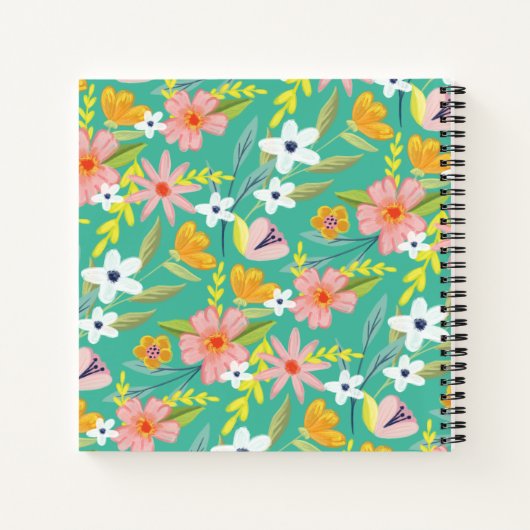 Chic Topical Vibes Oerwoud Sloth & Floral Pattern Notitieboek (Achterkant)