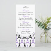 Chic Tour Eiffel Purple Personnalisé Cartes Menu (Debout devant)