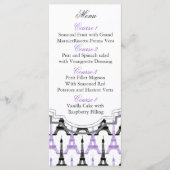 Chic Tour Eiffel Purple Personnalisé Cartes Menu (Devant)