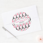 Chic Tour Eiffel Rose stickers personnalisés (Enveloppe)