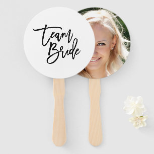 Chic Trendy Black Brush Script Team Bride Handwaaier