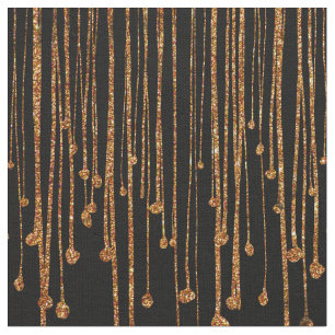 Chic Trendy black Gold glitter water druppelt patr Stof