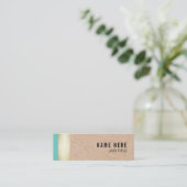 Chic Trendy Gold Stripe Kraft Mini Visitekaartje (Staand voorkant)