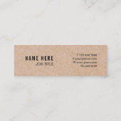 Chic Trendy Gold Stripe Kraft Mini Visitekaartje (Achterkant)