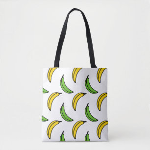 Chic Trendy Green en Yellow Banana Pattern Draagtas