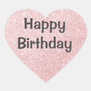 Chic & Trendy Roos Gold Glitter Sparkles Monogram Hart Sticker