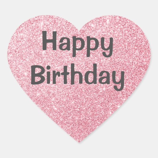 Chic & Trendy Roos Gold Glitter Sparkles Monogram Hart Sticker (Voorkant)