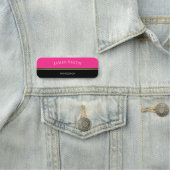 Chic Trendy Zwart & Fuchsia: Goud & Zilver Gestree Naamplaatje (In situ)