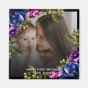 Chic Tropical Boho Floral Fête des Mères Magnet ca
