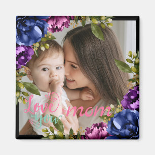Chic Tropical Boho Floral Fête des Mères Magnet ca