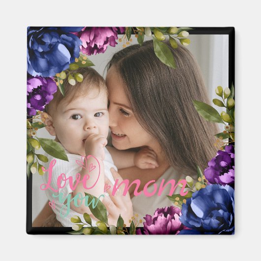 Chic Tropical Boho Floral Fête des Mères Magnet ca (Devant)