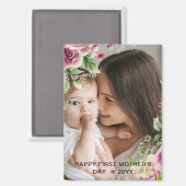 Chic Tropical Boho Floral Fête des Mères Magnet ca (Recto/Verso)