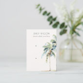 Chic Tropical Coastal Palm Tree 2 Earring Display Visitekaartje (Staand voorkant)