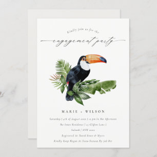 Chic Tropical Rainforest Toucan Verloving Invite Bedankkaart