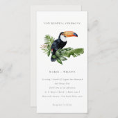Chic Tropical Rainforest Toucan Vow Renewal Invite Bedankkaart (Voorkant / Achterkant)