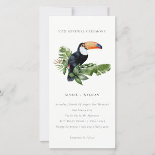 Chic Tropical Rainforest Toucan Vow Renewal Invite Bedankkaart