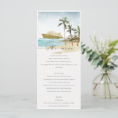 Chic Tropical Seascape Palm Beach Cruise Weddensch Menu (Staand voorkant)