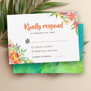Chic Tropical Watercolor Mariage d'été RSVP