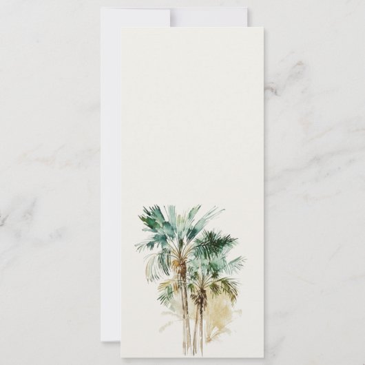 Chic Tropical Waterverf Palm Trees Couples Shower Kaart (Achterkant)