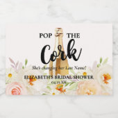 Chic Tuin Bloemstuk Bruidsfeest Mini Sparkling Wijnetiket (Enkel label)