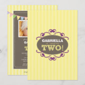 Chic Turning 2 Anniversaire Invitation de fête (ja (Devant / Derrière)