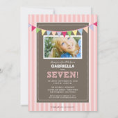Chic Turning 7 Anniversaire Invitation de fête (ro (Dos)