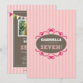 Chic Turning 7 Anniversaire Invitation de fête (ro (Devant / Derrière)