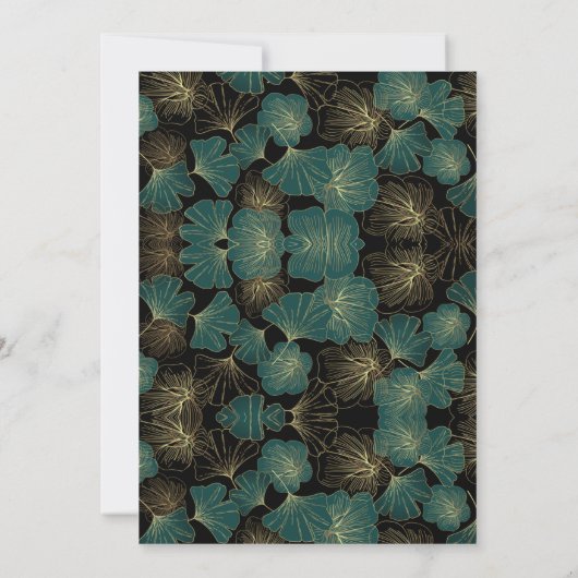 Chic Turquoise Botanique Invitation Anniversaire (Dos)