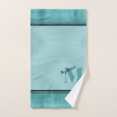 Chic Turquoise brossé Métal Monogrammé Élégant (Serviette à main)