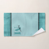 Chic Turquoise brossé Métal Monogrammé Élégant (Serviette à main)