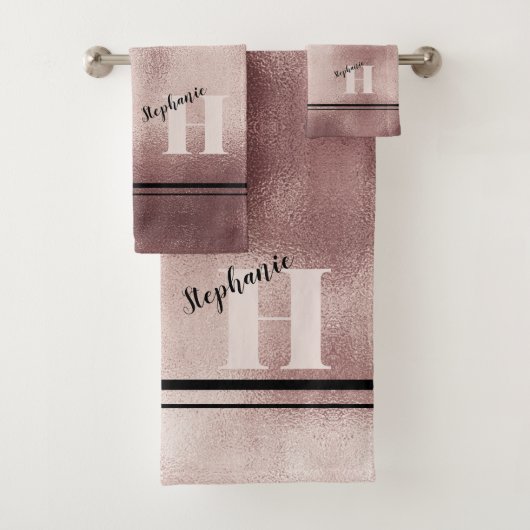 Chic Turquoise brossé Métal Monogrammé Élégant Bai (En situation)