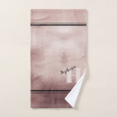 Chic Turquoise brossé Métal Monogrammé Élégant Bai (Serviette à main)