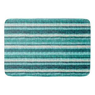 Chic turquoise gestreept badmat