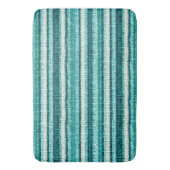 Chic turquoise gestreept badmat (Voorkant Verticaal)