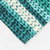 Chic turquoise gestreept fleece deken (Hoek)