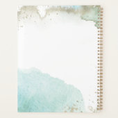 Chic Turquoise & Goud Abstracte Art Planner (Achterkant)