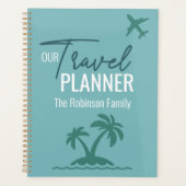 Chic turquoise moderne aangepaste reisplanner planner (Voorkant)